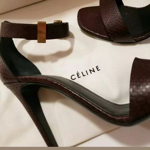 NWB Celine Python Brown-Burgundy Stiletto Sandals